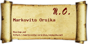 Markovits Orsika névjegykártya